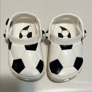 Kids White and Black Soccer CROCS